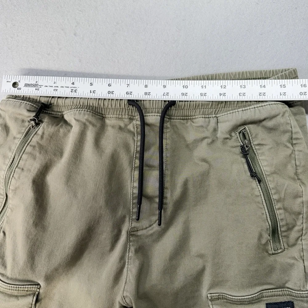 Hollister Cargo Jogger Pants Men Medium Olive Green Stretch Tactical Utility